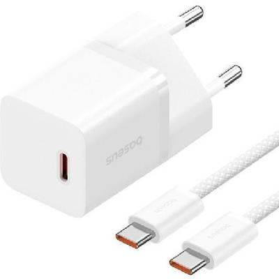 GaN5 комплект адаптер с USB-C порт и USB-C към USB-C кабел - 30W - 1 м - бял (92014)