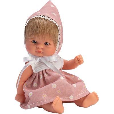 Кукла Asi Dolls Bomboncin - Бебе Чикита, с розова рокля на цветя и шапка, 20 cm (0118080)