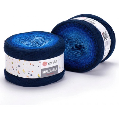 Pletací příze YarnArt ROSEGARDEN 316 modrá, melírovaná (duhová), efektní, 250g/1000m