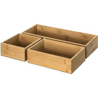 5Five® Bambusové organizéry, úložné boxy do šuplíku, sada 3ks - TSX3 38 x 31 x 7 cm