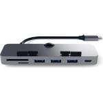 Satechi Aluminium USB-C Clamp Hub Pro - алуминиев USB-C хъб и четец за SD/microSD карти за iMac 2017, iMac Pro, iMac 2019 (тъмносив)