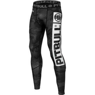 PitBull West Coast pánské legíny NET CAMO HILLTOP 2 all black camo