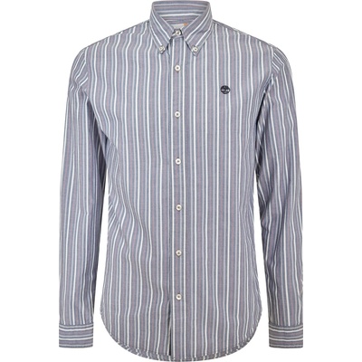 Timberland Риза с дълъг ръкав Timberland Men's Striped Dark Denim Long Sleeve Oxford Shirt - Dark Denim Yd