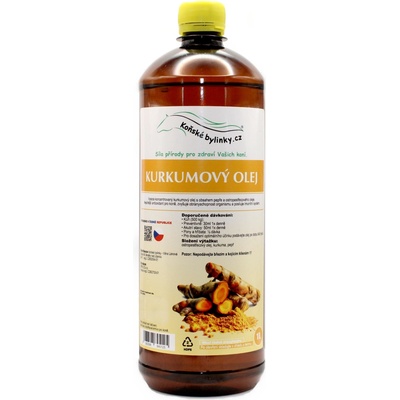 Koňské bylinky Kurkumový olej s pepřem 1 l – Zboží Dáma