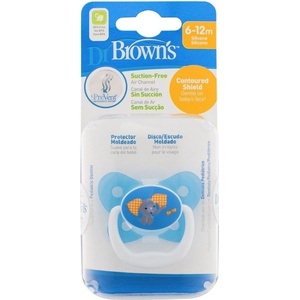 Dr. Brown's Силиконова ортодонтска залъгалка Dr. Brown's PreVent - Слонче, 6м+ (072239302132-слон) - ozone