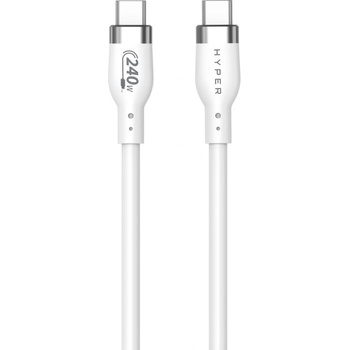 Hyper® HY-HJ4001WHGL Silicone 240W USB-C nabíjecí, 1m, bílý