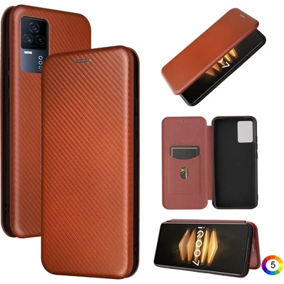 vivo iQOO 7 5G Carbon Fiber Wallet Кожен Калъф и Протектор