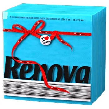 Image 1 of Ренова салфетки еднопластови 70 бр/пакет сини