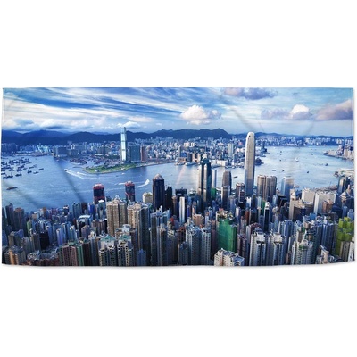Sablio Ručník s potiskem Město s mrakodrapy 50 x 100 cm