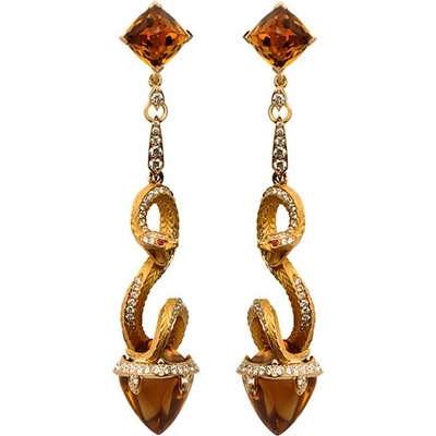 Magerit zlaté s Quartzem a diamanty Magerit Mythology Snake Antique M100013