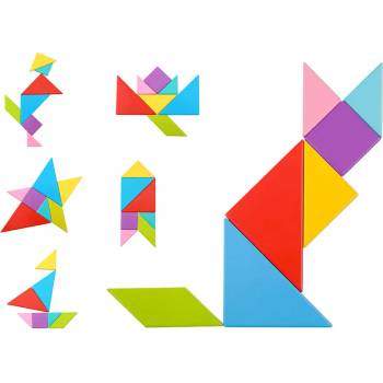 Image 1 of Tooky Toy Дървен пъзел Танграм ty879