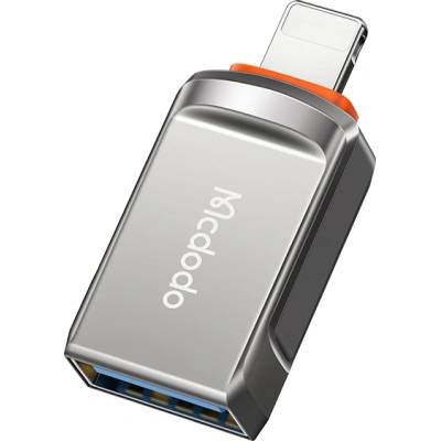 Mcdodo OTG адаптер (OT-8600) - Mcdodo - USB 3.0 към Lightning, цинкова сплав, 5.0Gbps - Тъмносиво