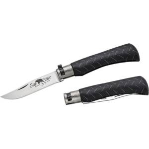  Antonini oldbear 9307/15_nhk / Джобно ножче с острие от неръждаема стомана и черна ламинирана дървена дръжка - черно 60 мм (aec0092)