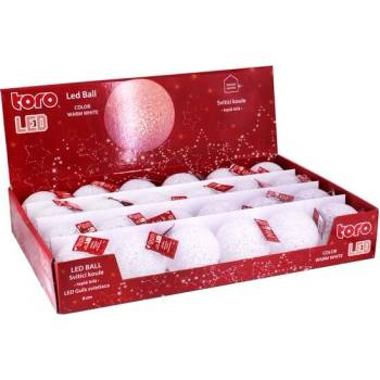 Vianočná LED dekoracia TORO 8cm guľa