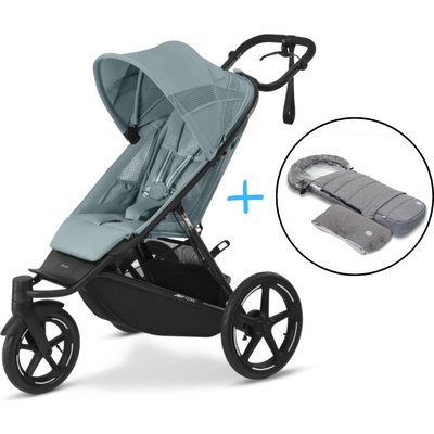 Cybex Avi Spin Stormy Blue 2024 + fusak a rukávník JOMK Northern Grey