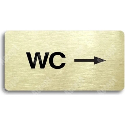 ACCEPT Piktogram WC VPRAVO - zlatá tabulka - černý tisk bez rámečku