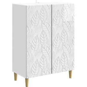 vidaXL Служебен шкаф Бял гланц 66 x 34, 5 x 90 см Инженерна дървесина (895049)