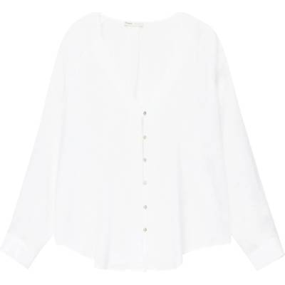 Pull&Bear Блуза бяло, размер L