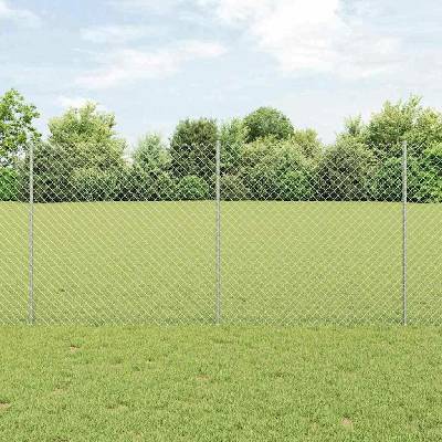 VidaXL Plot s sloupkem Stříbrná 1,2 x 10 m Ocel
