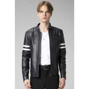Jacket Club Мъжко яке от естествена кожа e2202 - Тъмносиньо #358864 (358864_Тъмносин)