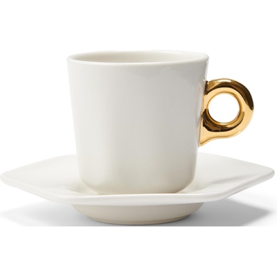 Essenza Чаша за еспресо Sculpture с чинийка 90 мл бяла (401630-725-001)