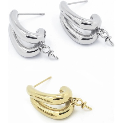 Náušnicové komponenty z chirurgické oceli 316 20mm - 1Ks - Light Gold RL
