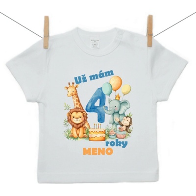 Boodyy tričko s krátkym rukávom Už mám 4 roky Safari