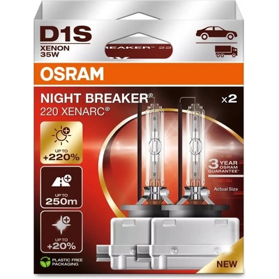 D1S OSRAM XENARC NIGHT BREAKER 220% 66140XN2-2HB 12/24V + darček