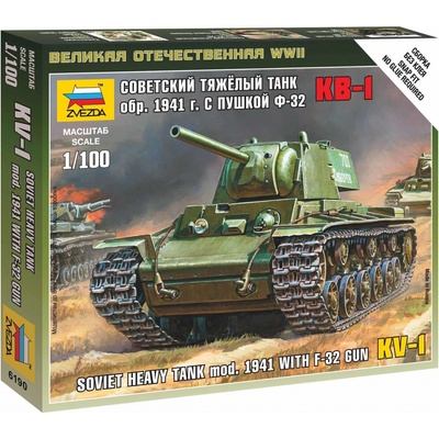 Zvezda těžký tank KV 1 s dělem 76 mm M1940 F 34 Wargames WWII 6190 1:100
