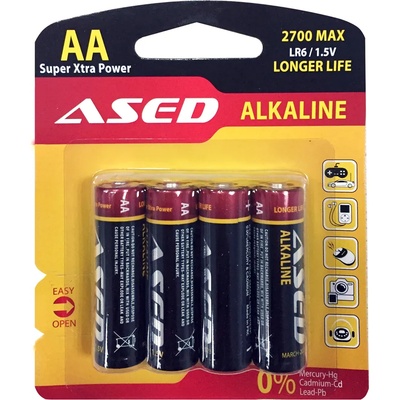 Батерия ased, lr6/aa, алкални, 1.5v, 4 броя, блистер