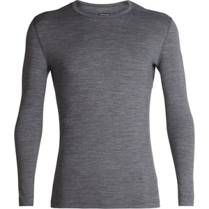 Icebreaker Мъжко мериносово термобельо Icebreaker 200 Oasis L/S Crewe Merino base layer - Gritstone Heather / Black (015-0858-1212)