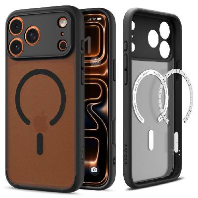 Удароустойчив кейс с MagSafe пръстен за iPhone 17 Pro Max от Spigen Ultra Hybrid Mag - Frost Black (8800283314175)
