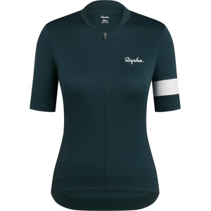Rapha Дамска фланелка с къс ръкав за колоездене Rapha Women's Core Jersey Cycling jersey - Forest Green / White (156-2650-0814)