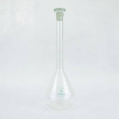 Baňka odměrná s NZ bez zátky, tř. A, drobné opotřebení, zábrus 14/15, 250 ml