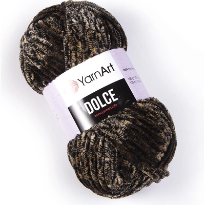 Yarn Art příze Dolce 807 hnědá s černobéžovou