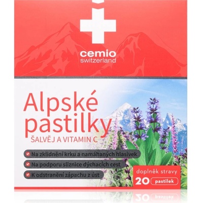 Cemio Alpské pastilky šalvěj a vitamin C pastilky 20 pastilek