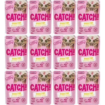CATCH Junior Drůbež s mrkví v omáčce mokré krmivo pro koťata 12 x 85 g