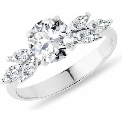 KLENOTA Zásnubní prsten s 1ct lab grown diamantem v bílém zlatě R0816752