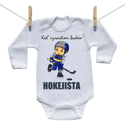 Boodyy Body s dlhým rukávom Keď vyrastiem budem hokejista