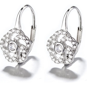 DELIS Сребърни обеци, jw710, модел цвете, родиево покритие (jw710)