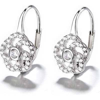 DELIS Сребърни обеци, jw710, модел цвете, родиево покритие (jw710)