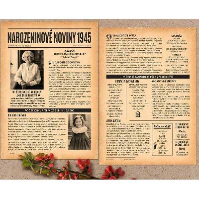 Narozeninové noviny 1945 - jednostranné až čtyřstranné