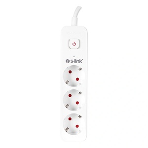 S-Link защита от пренапрежение - SPG301S (1, 5 м, 750 джаула, 16 А, 3680 W, 3 броя щепсела тип „Schuko, бял) (17336)