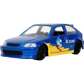 Jada Toys Метална количка Jada Toys Sonic - 1997 Honda Civic Type-R, 1: 32 (9335482314R00)