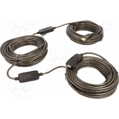 Delock 83453 USB 2.0 USB A zásuvka USB A vidlice 30m černý