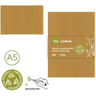 Obal na sešit A5 ECO kraft 5ks