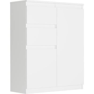 Framire Komoda se skříňkami a zásuvkami bílá 80 x 40 x 98 cm Modern S2