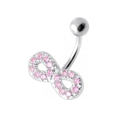 Šperky4U stříbrný piercing do pupíku nekonečno BP01021-P