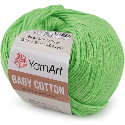 Pletací příze Baby Cotton 50 g zelená sv. 1 ks