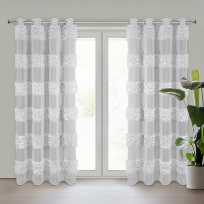 Takoy Záclona MARGARET z etamínu zdobená mohérovou niťou 140 x 250 cm-HF-453362 | 140 x 250 cm